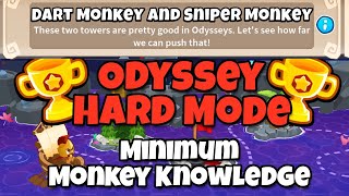 BTD6 Odyssey  Hard Mode Tutorial  No Monkey Knowledge  Dart Monkey and Sniper Monkey [upl. by Gutow995]