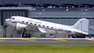 The LEGENDARY Douglas DC3 CLOSE UP Landing amp Takeoff  Melbourne Airport Plane Spotting [upl. by Nahsar940]