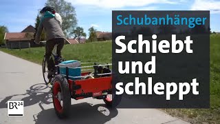 Mit Elektromotor u Funksteuerung Tüftler verbessert Schubanhänger fürs Fahrrad  Abendschau  BR24 [upl. by Iggam]