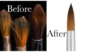 How To Fix  Reshape Damaged Paint Brush  Artists Quick Tips [upl. by Nilram]