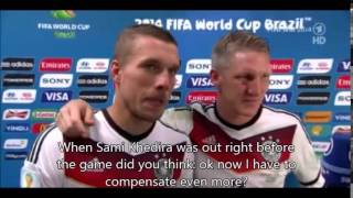 Schweinsteiger Podolski and Kramer after winning World Cup in Brazil English subtitles [upl. by Suirauqed371]