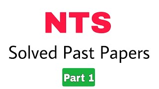 NTS Test Preparation 2023NTS Solved Past PapersPart 1 [upl. by Eednil]