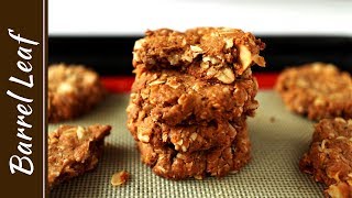 全素椰片花生燕麥餅乾 無麵粉 Vegan Coconut Peanut Butter Oatmeal Cookies GlutenFree [upl. by Arayc497]