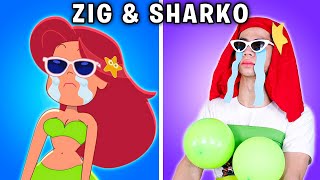 Mermaids Birthday Party  Zig amp Sharko in Real Life  Zig and Sharko Funny Animation Parody [upl. by Rehtae]