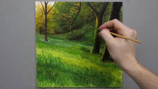 134 Painting Woodland Bluebells [upl. by Doowle]