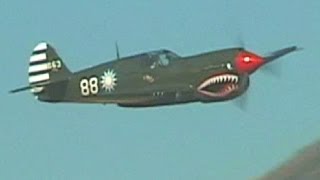 Curtiss P40 Kittyhawk  great engine sound at Classic Fighters 2009 [upl. by Sucul]