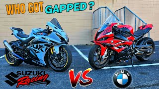 2022 Suzuki GSXR1000R vs BMW s1000rr  Head to Head  Battle Royale [upl. by Yrrehs]