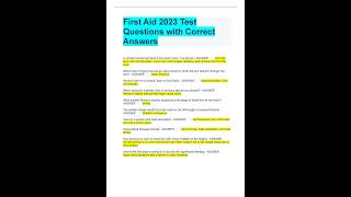 First Aid 2023 Test Questions with Correct Answers [upl. by Rosemonde]