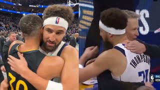 Klay Thompson shows love to all his old Warriors teammates after the game 🥺 [upl. by Irotal]