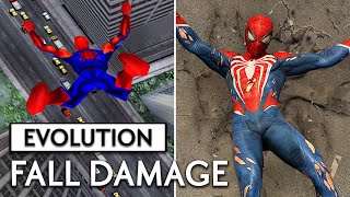 Evolution of FALL DAMAGE in SpiderMan Games [upl. by Eelhsa]