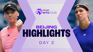 Muchova Krueger amp Wei feature on Beijing Day 2  WTA Match Highlights [upl. by Aeduj]