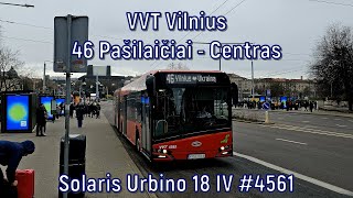 VVT Vilnius  linija 46 Solaris Urbino 18 IV 4561 [upl. by Ydaf330]