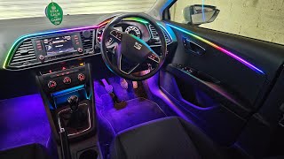 Seat Leon FrCupra 5F Ambient Light Install  RGB LED Car Interior Lights [upl. by Kohl]