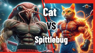 Cat VS Spittlebug viral aicats catslover trendingshorts boxing [upl. by Acissej]