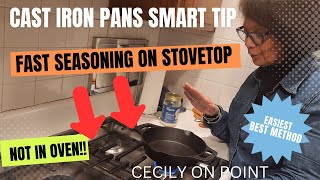 CAST IRON STOVETOP SEASONING cecilyonpoint castiron castironcookware tipsandtricks hacks [upl. by Yeoj]