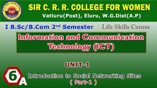 6A BScBCom 12  Computers  ICT  Unit 1 Introduction to Social Networking Sites  Part 1 [upl. by Michale]