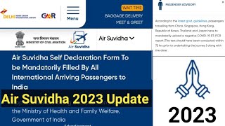 Air Suvidha registration 2023 Update Air Suvidha self declaration form [upl. by Chilton120]