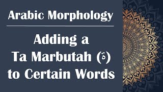 Arabic Morphology 7  Adding a Ta Marbutah ة to Certain Words [upl. by Anila]