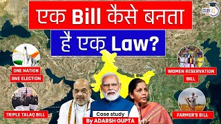 How a Bill Becomes a Law Women Reservation Farmers Bill One Nation One Election  UPSC Mains [upl. by Nicholle]