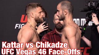 UFC Vegas 46 FaceOffs Calvin Kattar vs Giga Chikadze [upl. by Naylor]