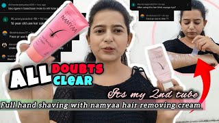 Namyaa Hair removal cream live demo while answering your questions 🫰✨ namyaa hair removing cream [upl. by Ynomrah]