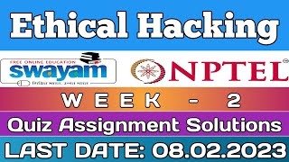 NPTEL ETHICAL HACKING WEEK 2 ASSIGNMENT ANSWERSEthicalHacking nptel [upl. by Sorcha]