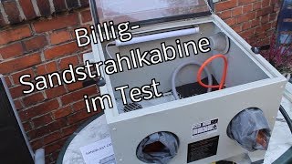 BilligSandstrahlkabine 90 l im Test  selbst sandstrahlen  günstig kaufen anstatt selber bauen [upl. by Brosine]