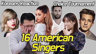 Koreans React to 16 American Singers Choice Tournament  Hoontamin [upl. by Demmahum938]