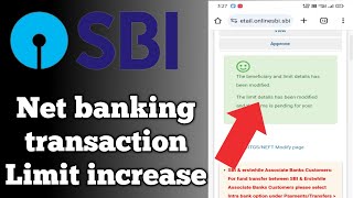 How to increase 📈 transaction limit in sbi net banking  sbi net banking transaction limit increase [upl. by Nahtan]