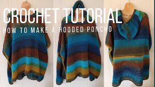 How to crochet a hooded poncho  crochet tutorial [upl. by Roth]