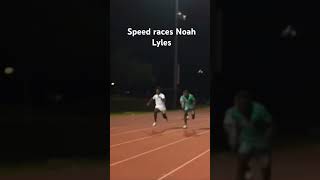 Speed races Noah Lyles [upl. by Casmey]