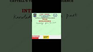 Fluid Intelligence Cattells Theory of Intelligence ctet ctetcdp ctetenglish ctettheory [upl. by Geddes]