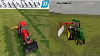 Alma Missouri tedding and windrowing our hay ep2 fs22 [upl. by Eocsor]