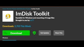 Make a RAMDISK in Windows ImDisk Toolkit [upl. by Eeltrebor]