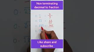 Best trick to convert non terminating decimals to fraction youtubeshorts maths shortsviral viral [upl. by Ahseinet]