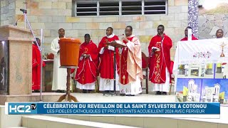 Réveillon St Sylveste à Cotonou les fidèles catholiques et protestants accueillent 2024 avec [upl. by Freeland]