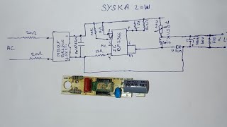 SYSKA 20W LED TUBELIGHT CIRCUIT DIAGRAM [upl. by Kcirednek]