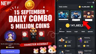 hamster kombat daily combo updated  september 15 2024  daily combo unlocked  todays combo cards [upl. by Bautram]