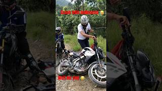 Ns 200 crash with helicopter 🚁 ns200 motorcycle rider nsbikers smartphone short crash [upl. by Melonie]