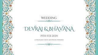 VDevraj amp SG Bhavana  Wedding  19th Feb 2024 [upl. by Solnit]