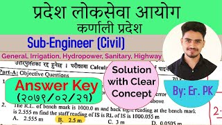 Karnali Pradesh Loksewa Aayog  Civil Sub Engineer  Answer Key  PPSC Karnali  20790221 [upl. by Katerine241]