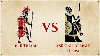 ROME II Total War  640 Triarii VS 480 Gallic Light Horse [upl. by Worthy334]