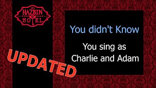 You didnt know  Karaoke  You sing Charlie and Adam  Updated [upl. by Aryan]