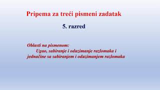 Priprema za treći pismeni zadatak zadaci sa rešenjima 5 razred [upl. by Newman]