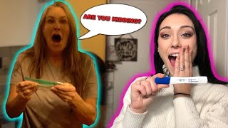 Surprising Mom with Pregnancy Test Results Youre gunna be a grandma [upl. by Asiak205]