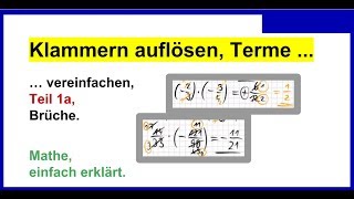 Klammern auflösen Terme vereinfachen auch Rationale Zahlen Teil 1a [upl. by Aniar]