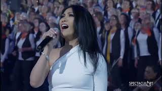 Anggun performing Chanter with 2000 Choirs [upl. by Anawahs871]