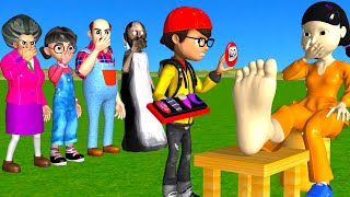 Scary Teacher 3D vs Squid Game False Toenails Squid Girl Wooden Box Nice or Error 5 Times Challenge [upl. by Adur]