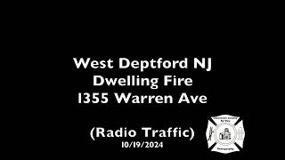 West Deptford Dwelling Fire 1355 Warren Ave Radio Traffic 10202024 [upl. by Direj]