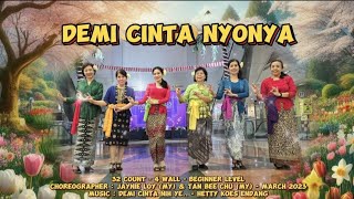 Demi Cinta Nyonya Line Dance Demo by  LadyBug DLiners [upl. by Henebry]